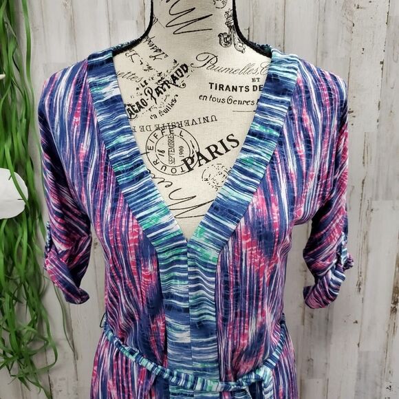 BCBGMaxAzria Faux Wrap Dress Multicolored Size XS - Picture 4 of 8